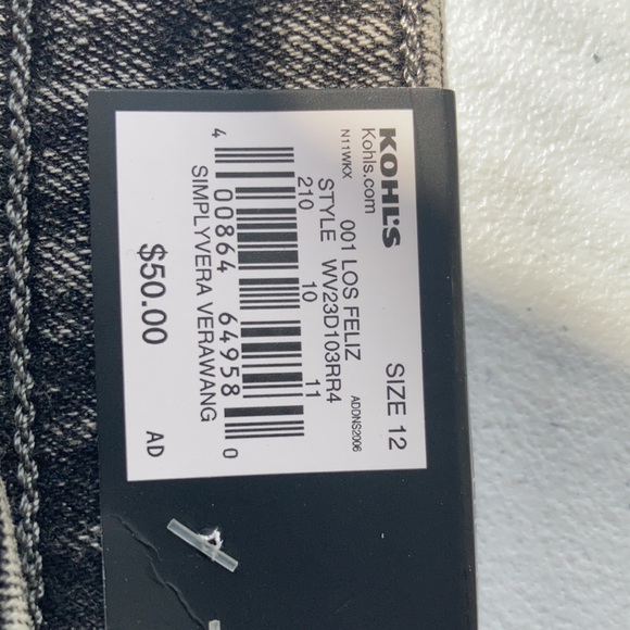 Simply Vera Vera Wang straight jean midrise w  power stretch size 12 - Picture 15 of 17